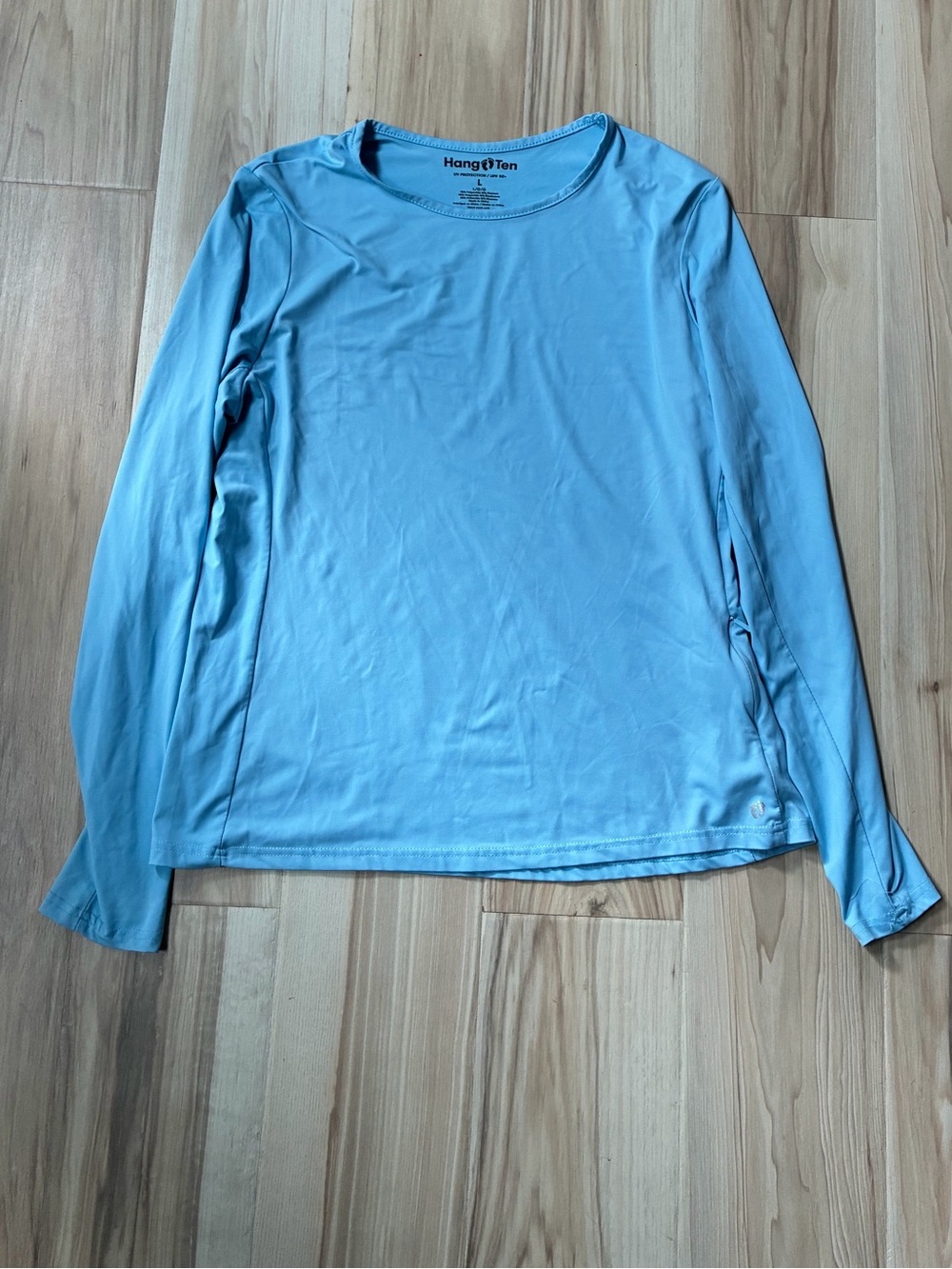 Hang Ten UV protections UPF 50+ Long-Sleeve Performance Tee - Pale Blue